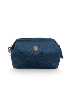 Kosmetiktasche Klein Samt Quiltey Days Blau