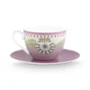 Lily & Lotus Cappuccino Tasse & Untertasse Lila