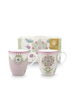 Lily & Lotus Set/2 Tassen Gross Lila 350ml