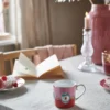 Love Birds Cappuccino Tasse & Untertasse Rot/Rosa