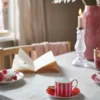 Love Birds Espresso Cup & Saucer Red/Pink