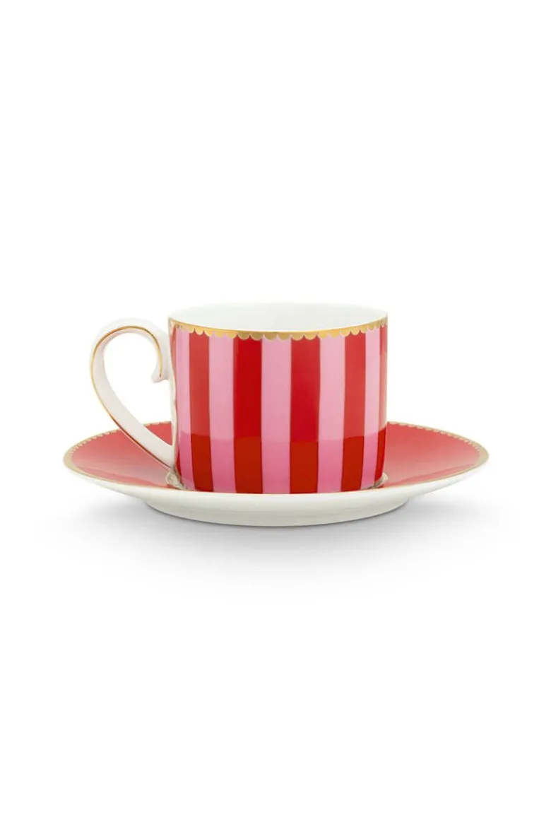 Love Birds Espresso Cup & Saucer Red/Pink