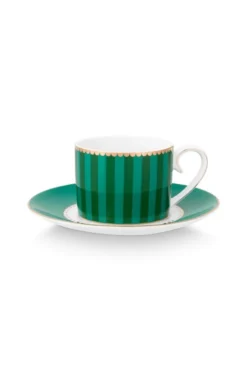 Love Birds Espresso Tasse & Untertasse Grün