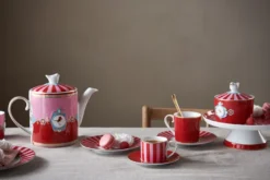 Love Birds Teekanne Medium Rot/Rosa