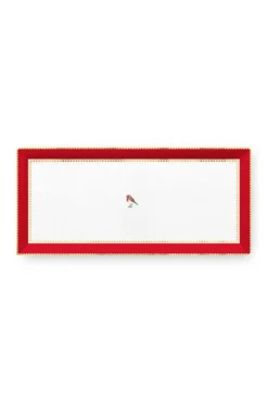 Love Birds Tortenteller Rechteckig Rot