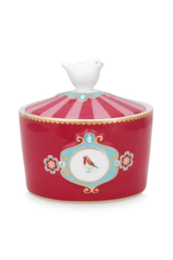 Love Birds Zuckerdose Rot/Rosa