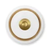 Metall Kerzenständer Sphäre Mittel Weiss-Gold 37cm