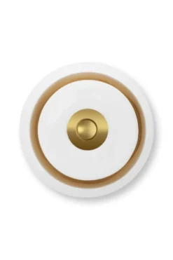 Metall Kerzenständer Sphäre Mittel Weiss-Gold 37cm
