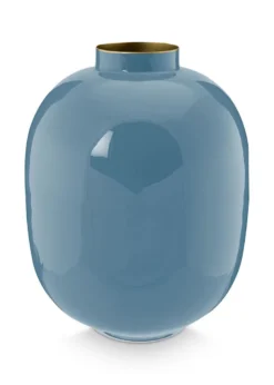 Metall Vase Blau 32cm