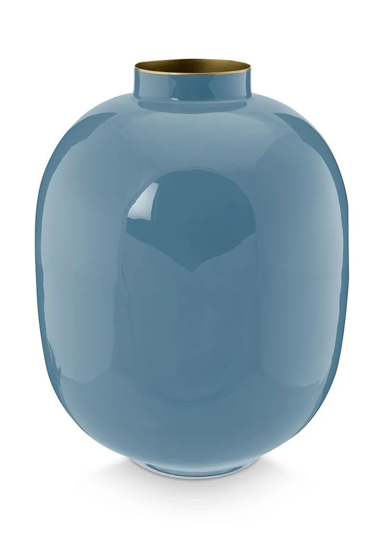 Metall Vase Blau 32cm