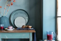 Metall Vase Blau 32cm