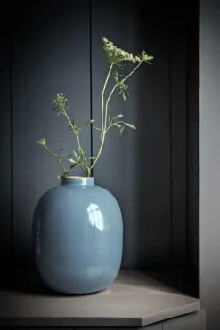 Metall Vase Blau 32cm