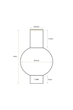 Metall Vase Dunkelgrün 40cm