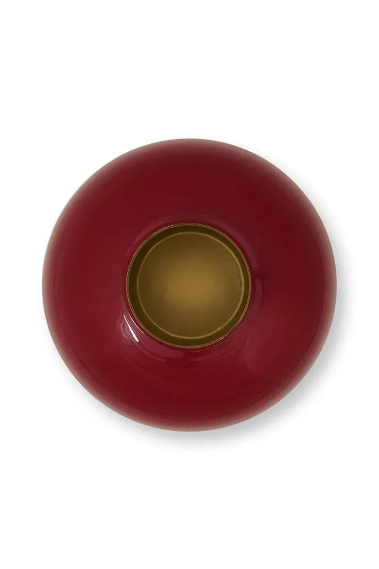 Metall Vase Dunkelrot 32cm