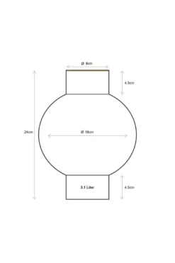 Metall Vase Grün 24cm