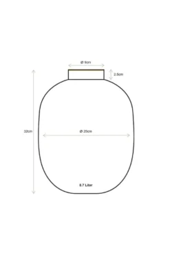 Metall Vase Grün 32cm
