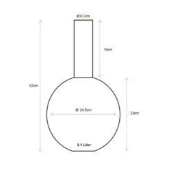 Metall Vase Gross Matt Hellblau 42cm