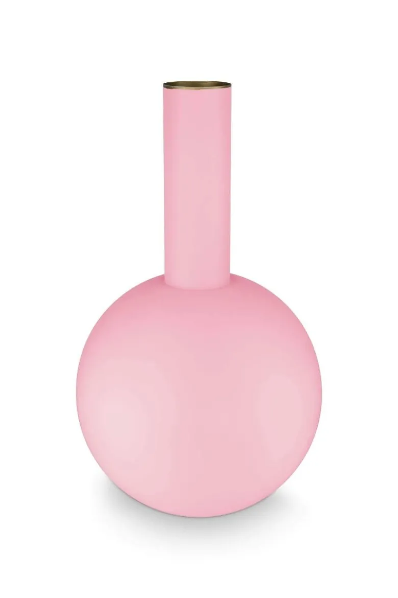 Metall Vase Gross Matt Hellrosa 42cm