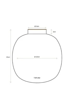 Metall Vase Hellblau 23cm