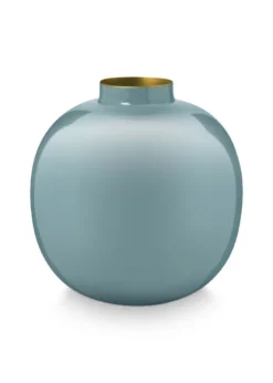 Metall Vase Hellblau 23cm
