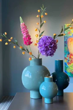 Metall Vase Hellgrün 42cm