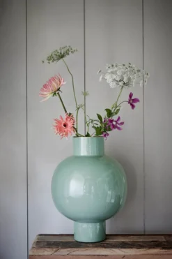 Metall Vase Hellgrün 42cm
