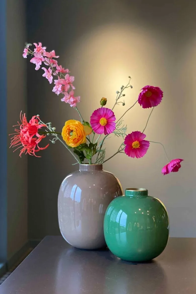 Metall Vase Khaki 32cm