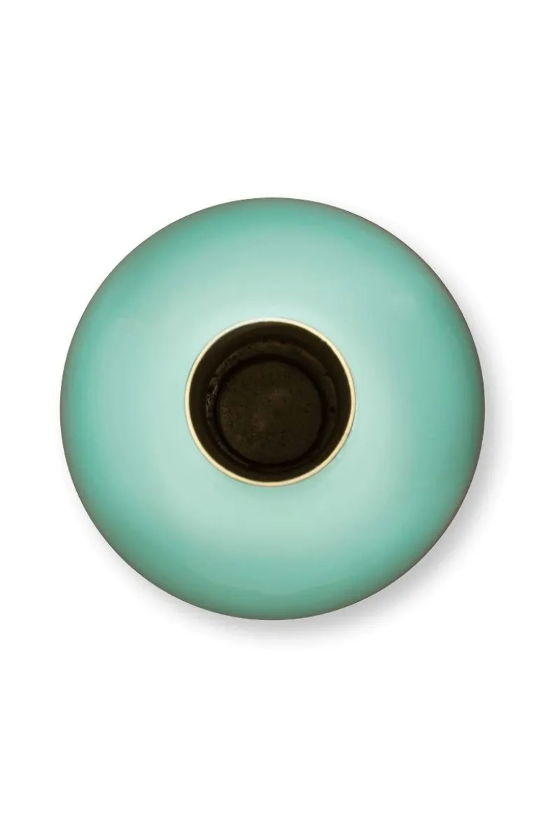 Metall Vase Klein Knallblau 26cm