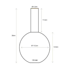 Metall Vase Klein Knallrosa 26cm