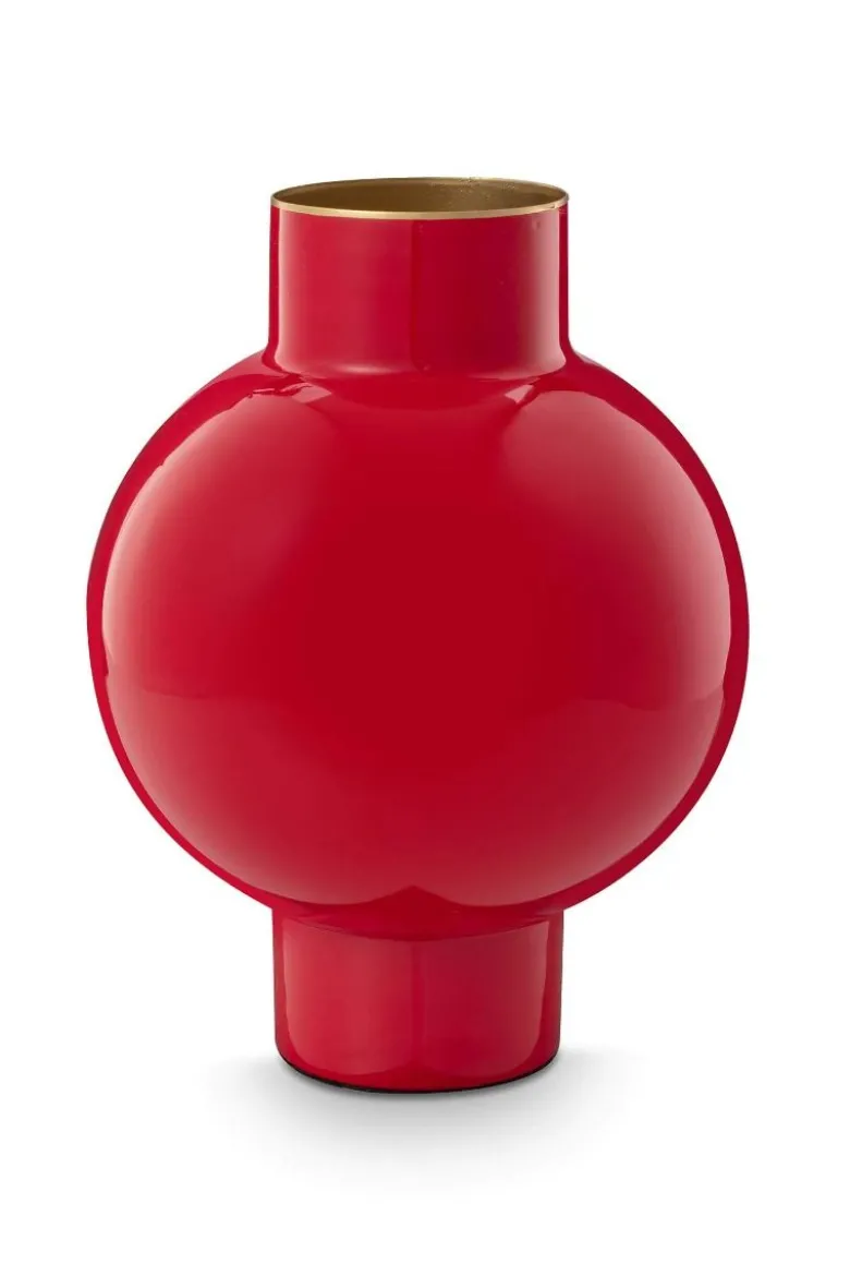 Metall Vase Klein Rot 24cm