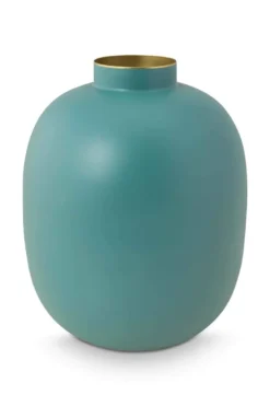 Metall Vase Matte Hellblau 32cm