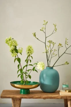 Metall Vase Matte Hellblau 32cm