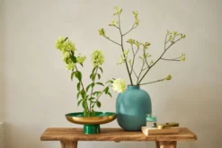 Metall Vase Matte Hellblau 32cm
