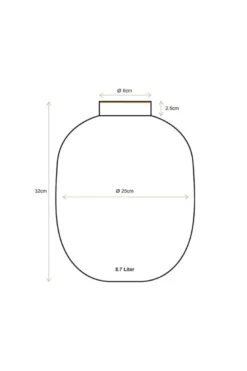 Metall Vase Matte Hellblau 32cm