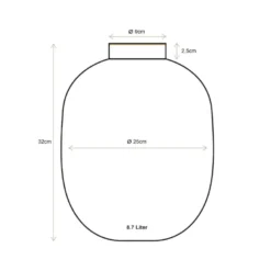 Metall Vase Mittelgrün 32cm