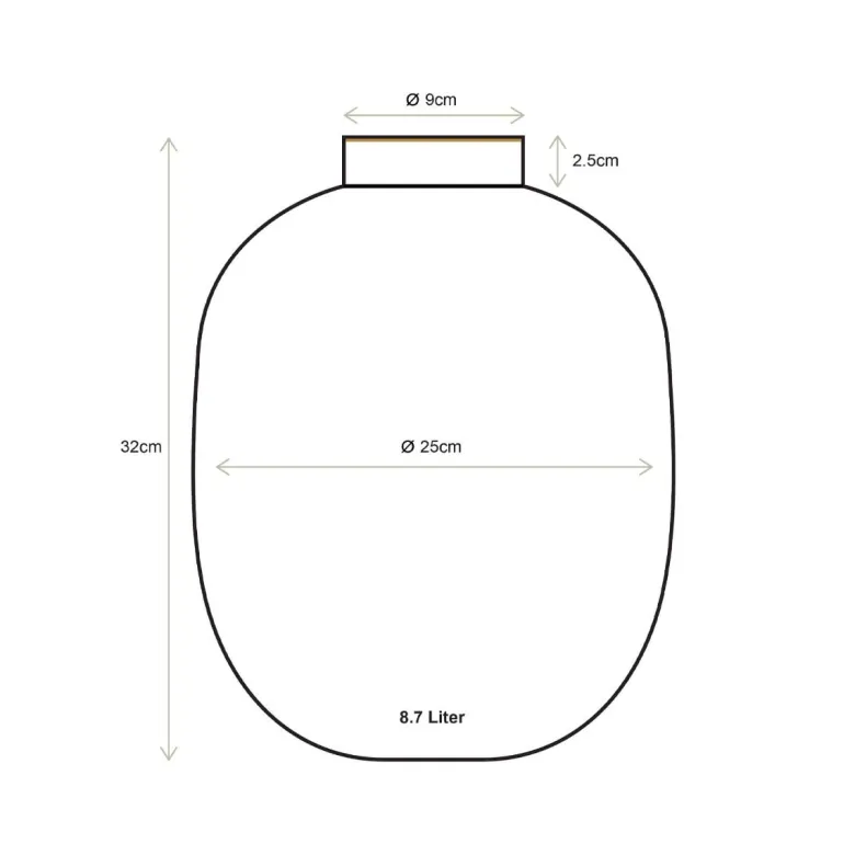 Metall Vase Mittelgrün 32cm