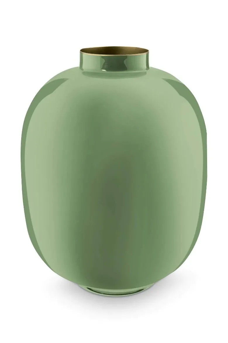 Metall Vase Mittelgrün 32cm