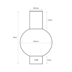 Metall Vase Mittelgross Mittel Grün 40cm