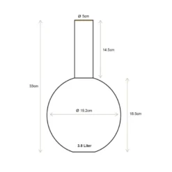 Metall Vase Mittel Rosa 33cm