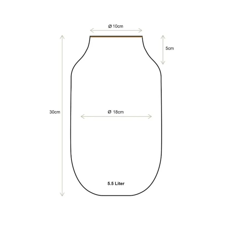 Metall Vase Oval Mittel Blau 30cm