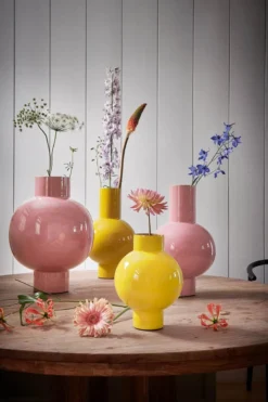 Metall Vase Rosa 40cm