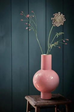 Metall Vase Rosa 40cm