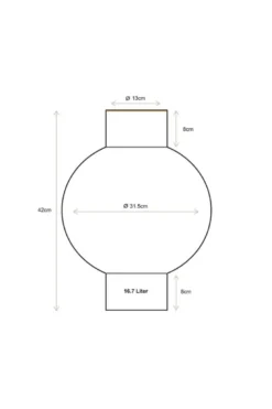 Metall Vase Rosa 42cm