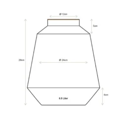 Metall Vase Streifen Grün 29cm