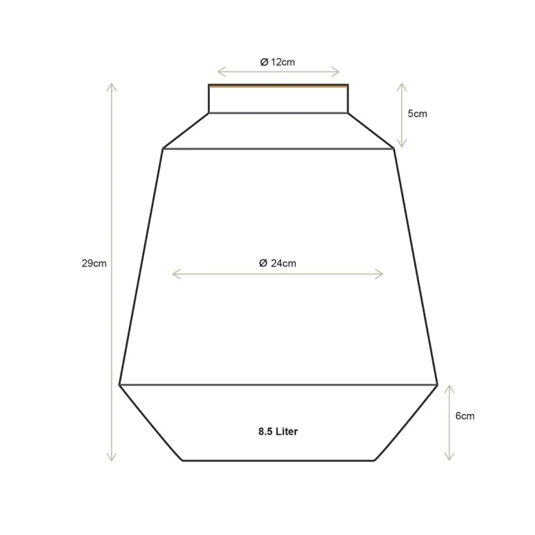 Metall Vase Streifen Grün 29cm
