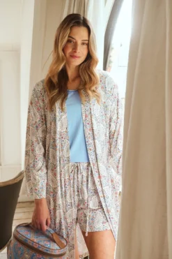 Naomi Kimono Kairi Bloom Blau