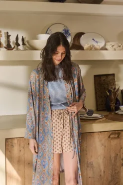 Naomi Kimono Ornamento Blau