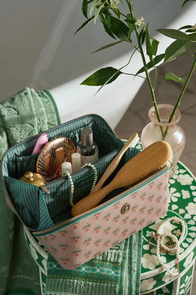 Necessaire Cyrille Mittelgroß Jaipur Flower Grün
