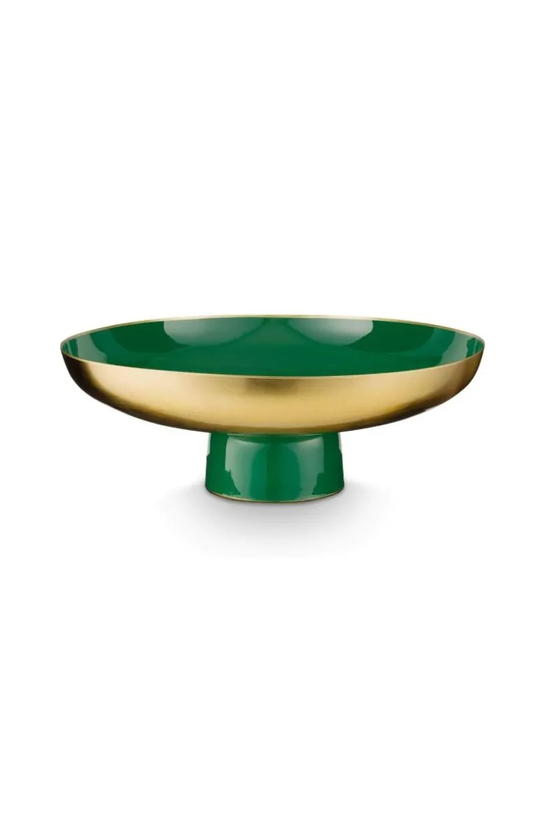 Niedriges Schale Metall Dunkelgrün 12.5cm