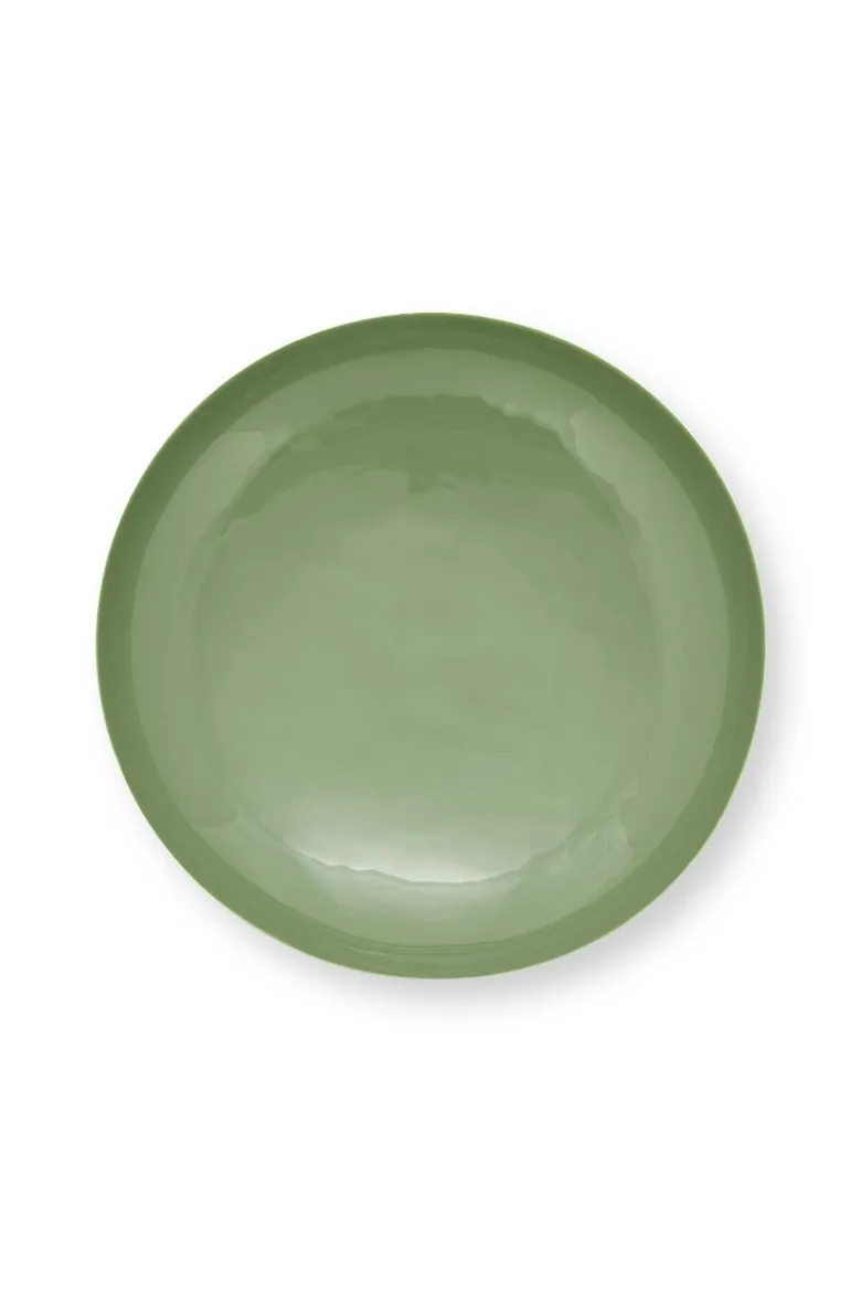 Niedriges Schale Metall Mittelgrün 12.5cm